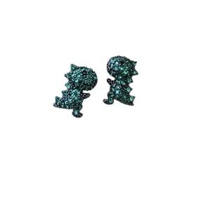 COPY - - 18 K GP Green Dinosaur Earrings